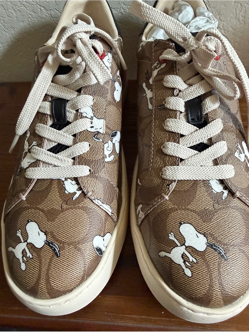 COACH SIGNATURE CANVAS Snoopy Print Sneakers - Designer Style